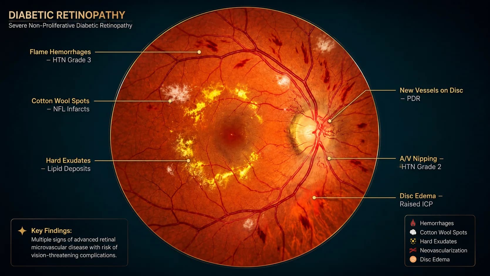 Fundus atlas showing retinal pathology and disease patterns